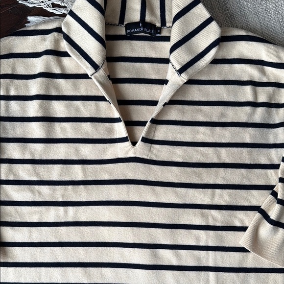 Pomander Place Collared Pullover striped Sweater - Picture 3 of 7